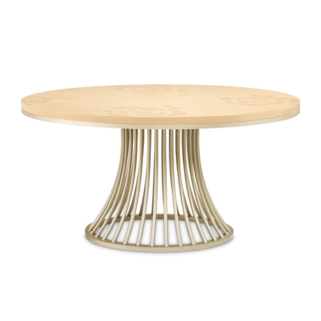 Camellia Field Caramel Round Dining Table from Michael Amini - Luna Furniture