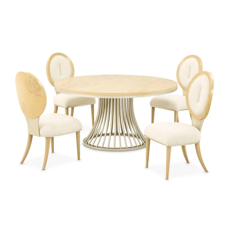 Camellia Field Caramel Round Dining Table from Michael Amini - Luna Furniture