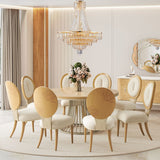 Camellia Field Caramel Round Dining Table from Michael Amini - Luna Furniture