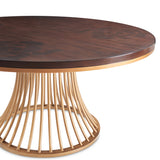 Camellia Field Pecan Warm Pecan Round Dining Table from Michael Amini - Luna Furniture