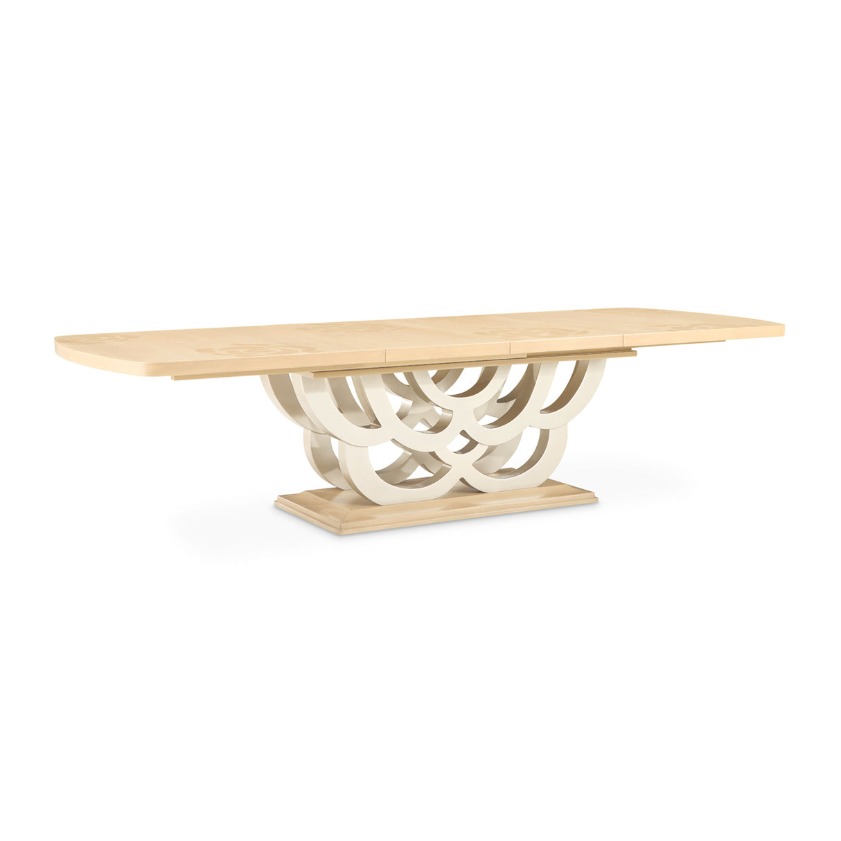 Camellia Field Caramel Pedestal Dining Table from Michael Amini - Luna Furniture