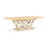 Camellia Field Caramel Pedestal Dining Table from Michael Amini - Luna Furniture