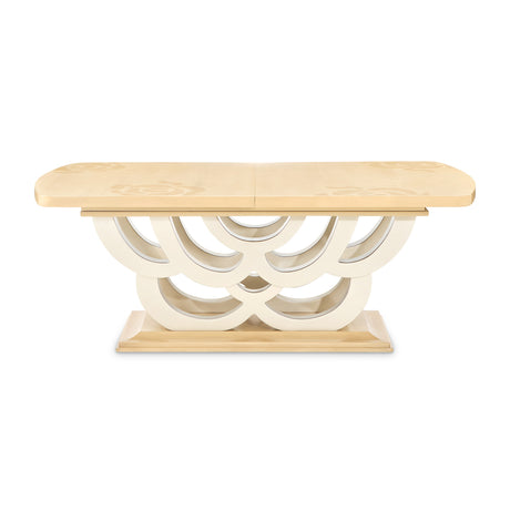 Camellia Field Caramel Pedestal Dining Table from Michael Amini - Luna Furniture