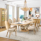 Camellia Field Caramel Pedestal Dining Table from Michael Amini - Luna Furniture