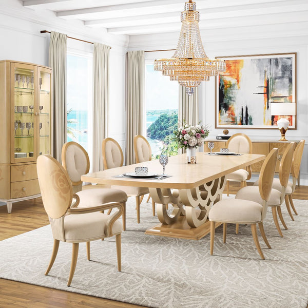Camellia Field Caramel Pedestal Dining Table