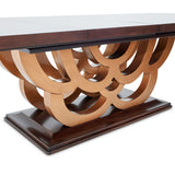 Camellia Field Pecan Warm Pecan Rectangular Pedestal Dining Table from Michael Amini - Luna Furniture