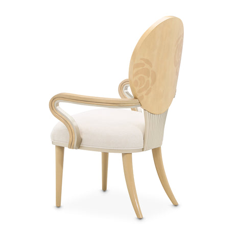 Camellia Field Caramel Dining Arm Chair from Michael Amini - Luna Furniture