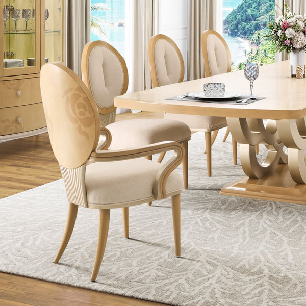 Camellia Field Caramel Dining Arm Chair