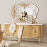 Camellia Field Caramel Sideboard With Wall Mirror from Michael Amini - Luna Furniture