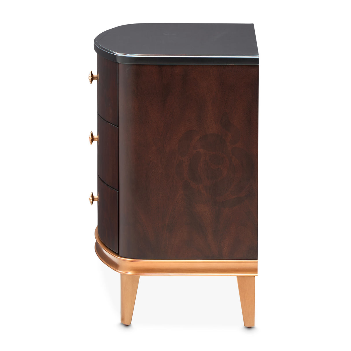 Camellia Field Pecan Warm Pecan Camellia Field Nightstand Warm Pecan from Michael Amini - Luna Furniture