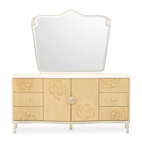 Camellia Field Caramel Dresser With Mirror from Michael Amini - Luna Furniture