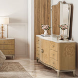 Camellia Field Caramel Dresser With Mirror from Michael Amini - Luna Furniture