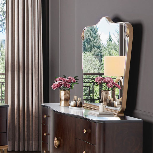 Camellia Field Pecan Warm Pecan Dresser Mirror