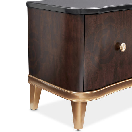 Camellia Field Pecan Warm Pecan Media Cabinet from Michael Amini - Luna Furniture