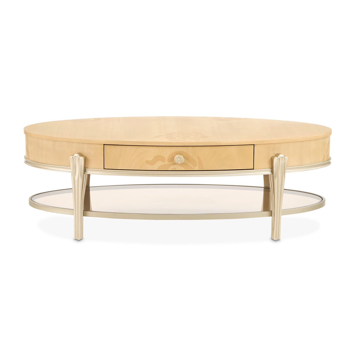 Camellia Field Caramel Camellia Field Oval Cocktail Table Caramel from Michael Amini - Luna Furniture
