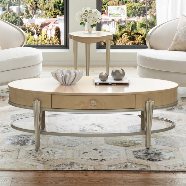 Camellia Field Caramel Camellia Field Oval Cocktail Table Caramel
