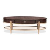 Camellia Field Pecan Warm Pecan Camellia Field Oval Cocktail Table Warm Pecan from Michael Amini - Luna Furniture