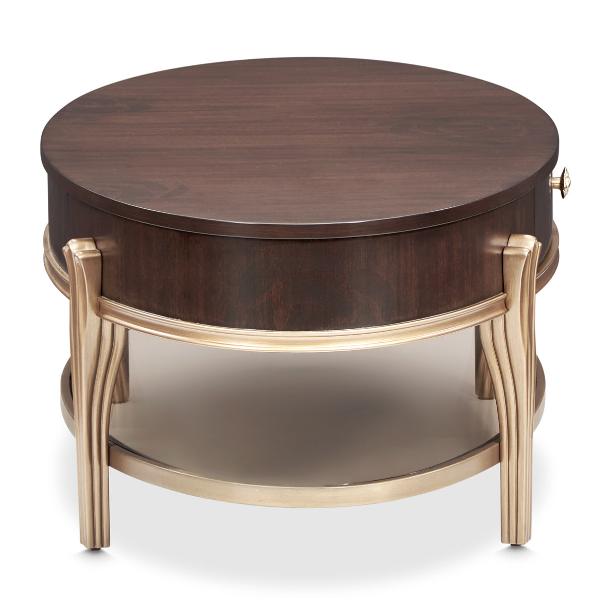 Camellia Field Pecan Warm Pecan Camellia Field Oval Cocktail Table Warm Pecan from Michael Amini - Luna Furniture