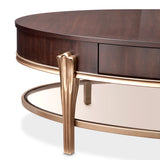 Camellia Field Pecan Warm Pecan Camellia Field Oval Cocktail Table Warm Pecan from Michael Amini - Luna Furniture