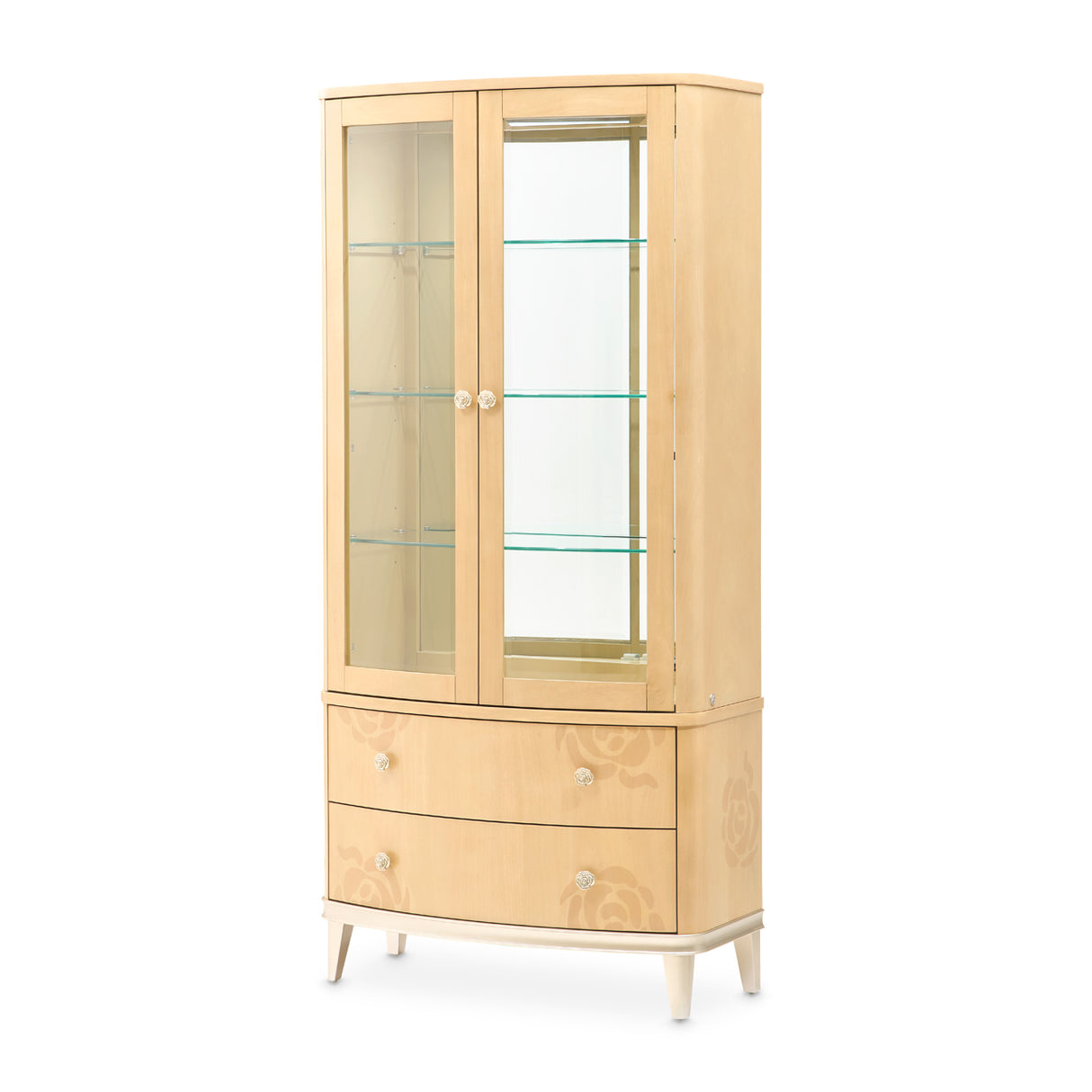 Camellia Field Caramel Display Cabinet from Michael Amini - Luna Furniture