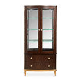 Camellia Field Pecan Warm Pecan Camellia Field Display Cabinet 2pc Warm Pecan from Michael Amini - Luna Furniture
