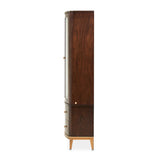 Camellia Field Pecan Warm Pecan Camellia Field Display Cabinet 2pc Warm Pecan from Michael Amini - Luna Furniture