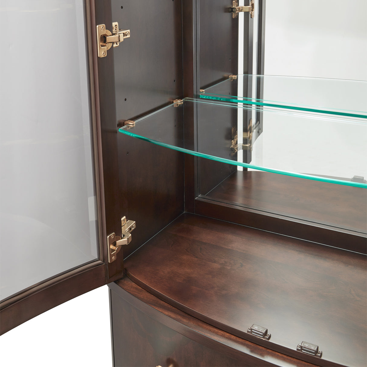 Camellia Field Pecan Warm Pecan Camellia Field Display Cabinet 2pc Warm Pecan from Michael Amini - Luna Furniture