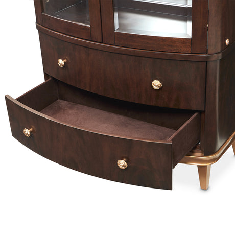 Camellia Field Pecan Warm Pecan Camellia Field Display Cabinet 2pc Warm Pecan from Michael Amini - Luna Furniture