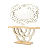 Camellia Field Caramel Console Table With Mirror from Michael Amini - Luna Furniture