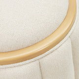 Camellia Field Caramel Round Accent Bench from Michael Amini - Luna Furniture