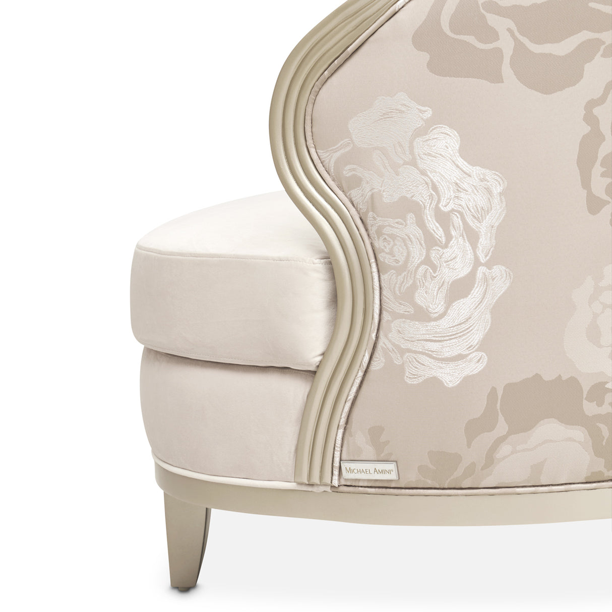 Camellia Field Caramel Asymmetrical Sofa from Michael Amini - Luna Furniture