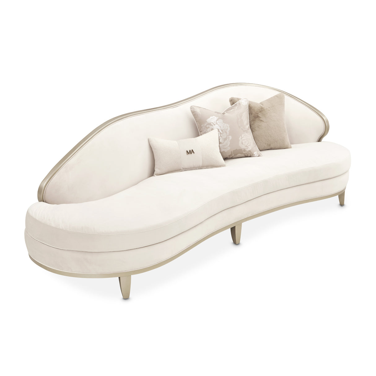 Camellia Field Caramel Asymmetrical Sofa from Michael Amini - Luna Furniture