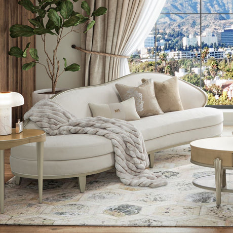 Camellia Field Caramel Asymmetrical Sofa from Michael Amini - Luna Furniture