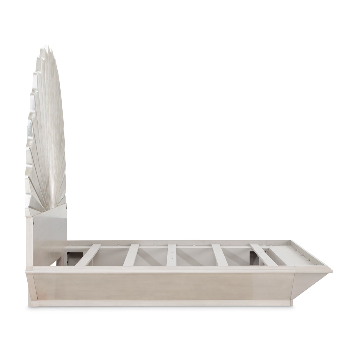 Fantosini Silver Leaf Eastern King Fan Bed from Michael Amini - Luna Furniture