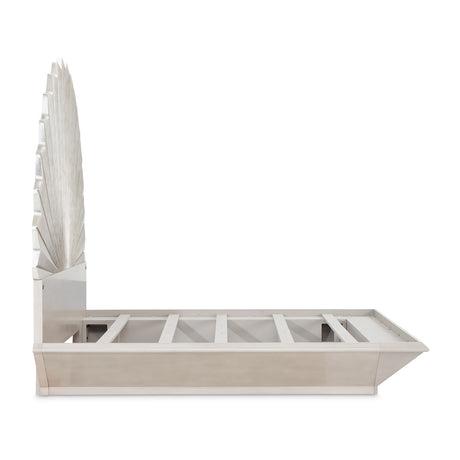 Fantosini Silver Leaf Eastern King Fan Bed from Michael Amini - Luna Furniture