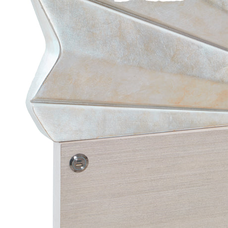 Fantosini Silver Leaf Eastern King Fan Bed from Michael Amini - Luna Furniture