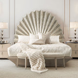 Fantosini Silver Leaf Eastern King Fan Bed from Michael Amini - Luna Furniture