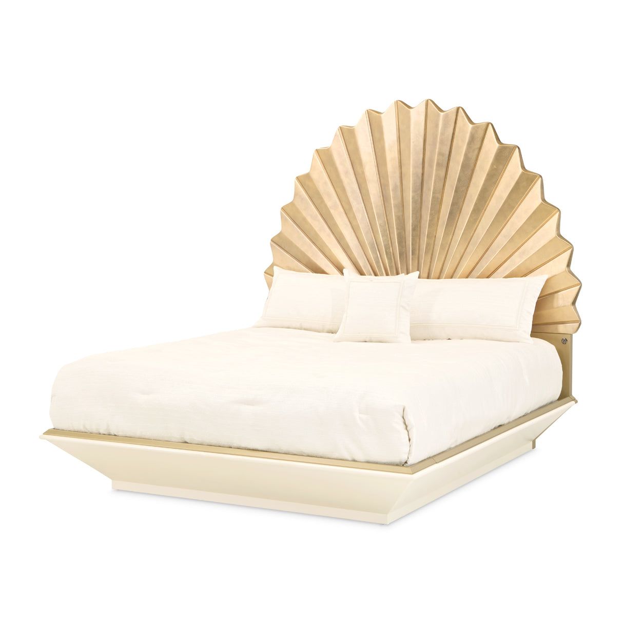 Fantosini Gold Gold Leaf Eastern King Fan Bed from Michael Amini - Luna Furniture