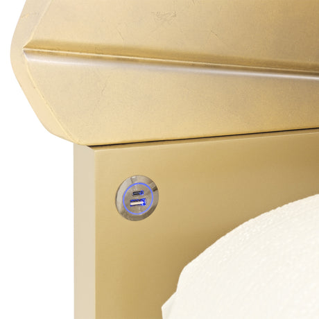 Fantosini Gold Gold Leaf Eastern King Fan Bed from Michael Amini - Luna Furniture