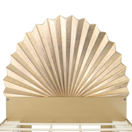 Fantosini Gold Gold Leaf Eastern King Fan Bed from Michael Amini - Luna Furniture