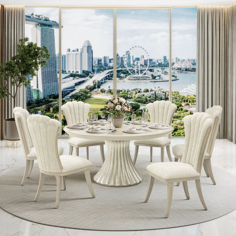 Fantosini Silver Mist Round Dining Table from Michael Amini - Luna Furniture