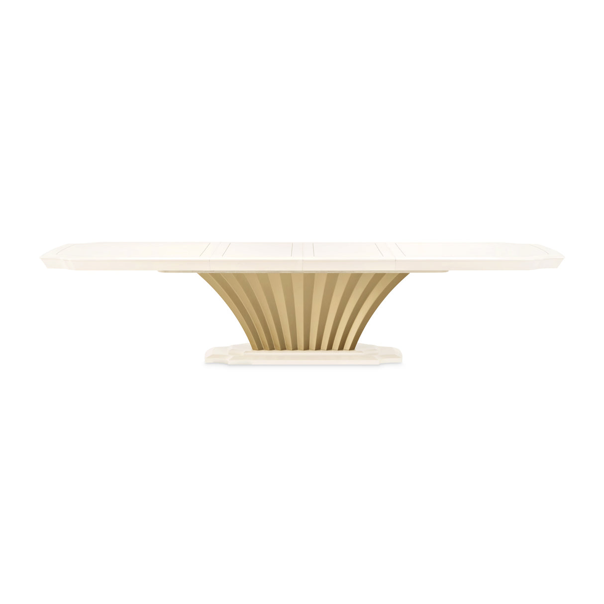 Fantosini Gold Creamy Pearl Pedestal Dining Table from Michael Amini - Luna Furniture