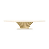 Fantosini Gold Creamy Pearl Pedestal Dining Table from Michael Amini - Luna Furniture