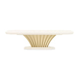 Fantosini Gold Creamy Pearl Pedestal Dining Table from Michael Amini - Luna Furniture