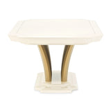 Fantosini Gold Creamy Pearl Pedestal Dining Table from Michael Amini - Luna Furniture