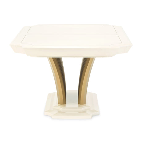 Fantosini Gold Creamy Pearl Pedestal Dining Table from Michael Amini - Luna Furniture