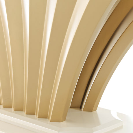 Fantosini Gold Creamy Pearl Pedestal Dining Table from Michael Amini - Luna Furniture