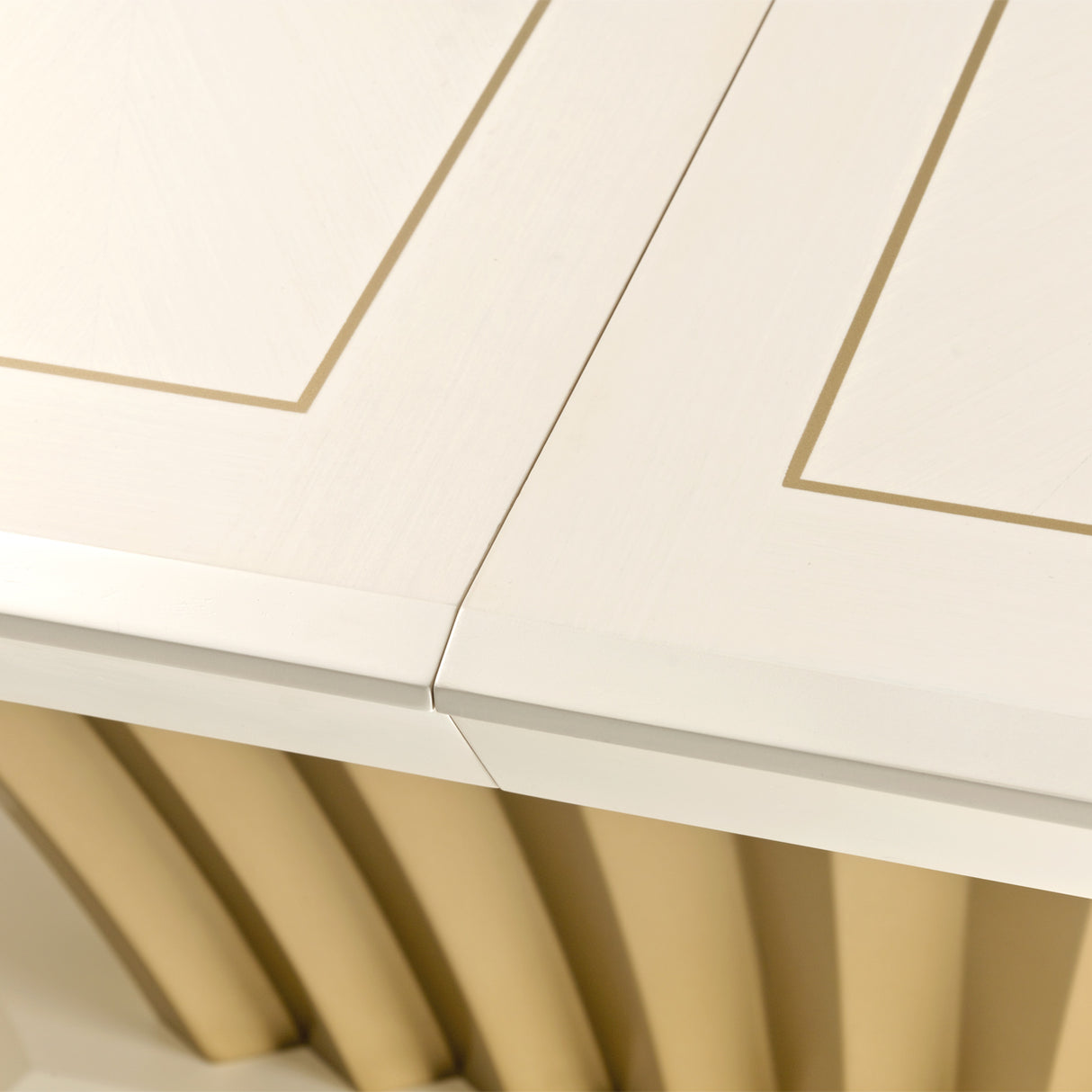 Fantosini Gold Creamy Pearl Pedestal Dining Table from Michael Amini - Luna Furniture