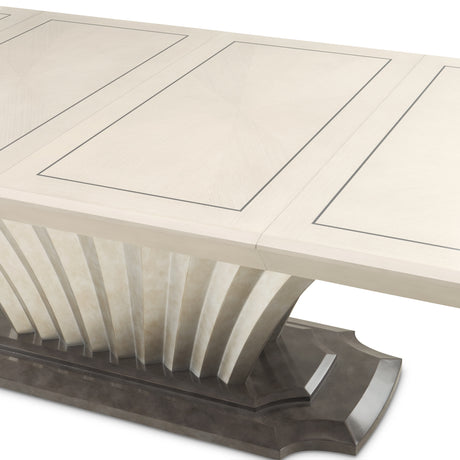 Fantosini Silver Mist Pedestal Dining Table from Michael Amini - Luna Furniture