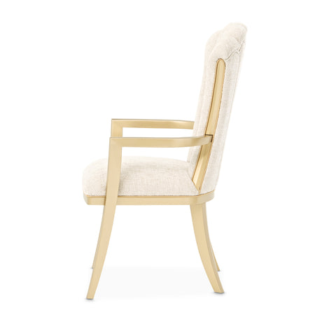 Fantosini Gold Gold Leaf Dining Arm Chair from Michael Amini - Luna Furniture